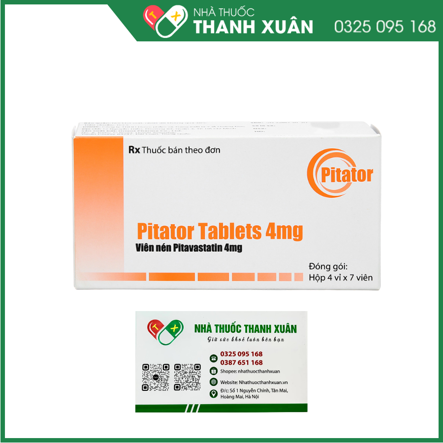 Pitator Tablets 4mg điều trị tăng cholesterol máu